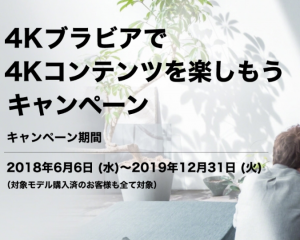 「4K BRAVIA」お得なキャンペーンたちを賢く活用しよう！