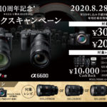 【最大5万円キャッシュバック】α9/α7RⅣ/α7RⅢ/α7Ⅲ/α7Ⅱ/α6600とEマウントレンズ&フラッシュが対象の「Eマウント誕生10周年記念αミラーレス サンクスキャンペーン」が開催!